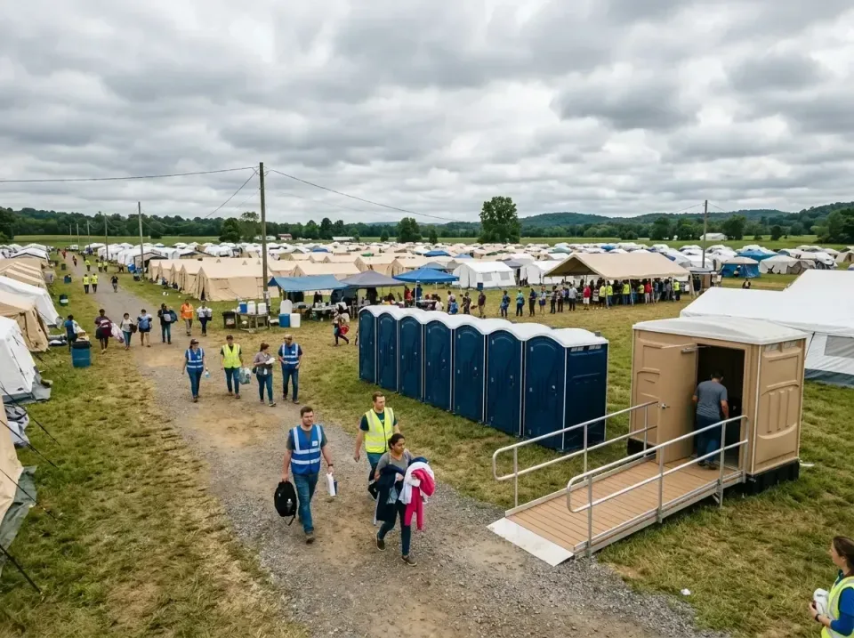 disaster-relief-camp-restrooms-010 — frequently asked questions, Dumpster & Portable Bathrooms Rental in Throop, PA